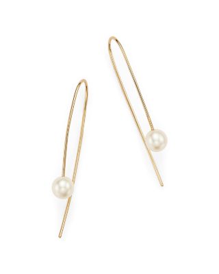 Zoë Chicco 14K Yellow Gold Wire Earrings with Cultured Freshwater Pearls