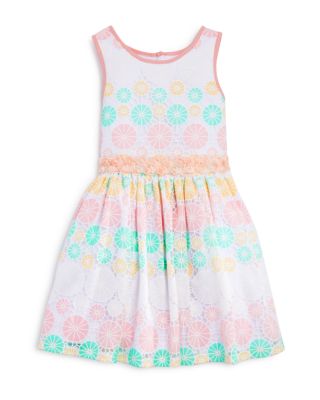 Pippa & Julie Girls' Lemon Lace Dress - Sizes 2-6