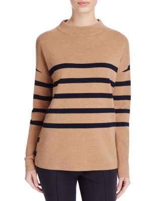 BASLER Striped Mock Neck Sweater