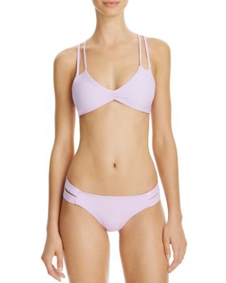 PilyQ Utopia Orchid Bikini Top & Strappy Madrid Bikini Bottom