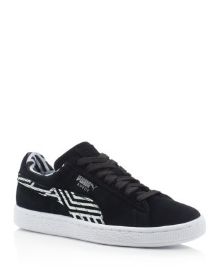 PUMA Women's Suede Classic Stripes Lace Up Sneakers