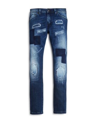 Diesel Boys' Patchwork Distressed Skinny Jeans - Sizes 4-16