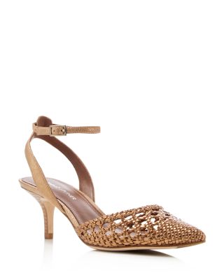 Donald J Pliner Fresia Metallic Woven Mid Heel Pumps