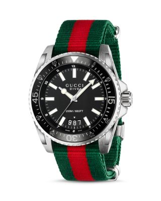 Gucci Dive Watch with Nylon Strap, 45mm