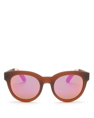 TOMS Traveler Florentin Mirrored Oversized Round Sunglasses, 52mm