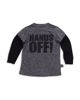 NUNUNU Boys' Hands Off! Graphic Layered Tee - Sizes 2-9