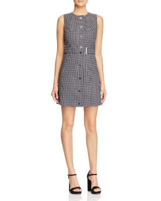 MICHAEL Michael Kors Check Print Snap Front Dress