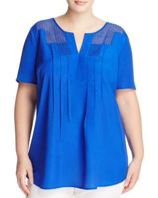 Daniel Rainn Plus Embroidered Yoke Top