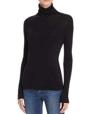 FRAME Fitted Silk Turtleneck Top