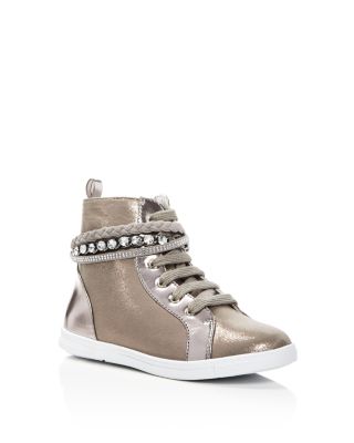 Stuart Weitzman Girls' Heather Metallic High Top Sneakers - Little Kid, Big Kid