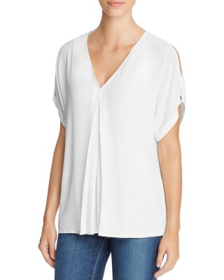 MICHAEL Michael Kors Cold Shoulder Pleat Top