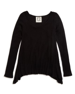 PPLA Girls' Sharkbite Waffle Knit Top - Sizes S-L