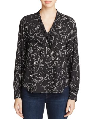 Cooper & Ella Sofia Printed Tie Neck Blouse