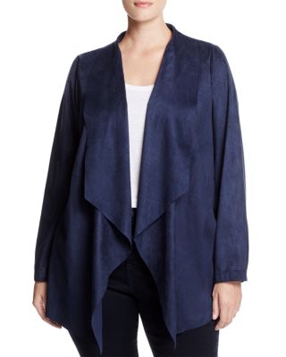 Bagatelle Plus Draped Faux Suede Jacket