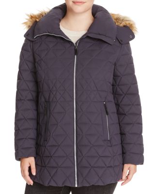 Marc New York Plus Tobi Faux Fur Trimmed Puffer Coat