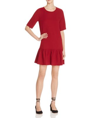 Suncoo Caramel Ruffle Hem Dress