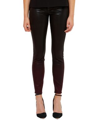 Ted Baker Ombray Waxed-Finish Jeans in Oxblood