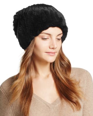 Surell Rabbit Fur Slouch Hat