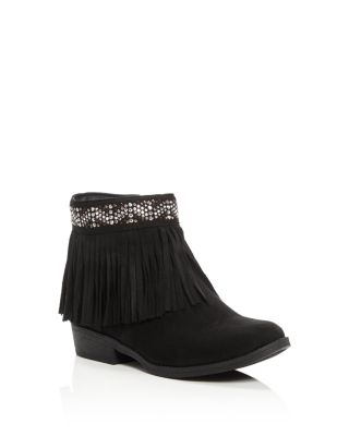 STEVE MADDEN Girls' Jmaddyy Fringe Rhinestone Booties - Little Kid, Big Kid