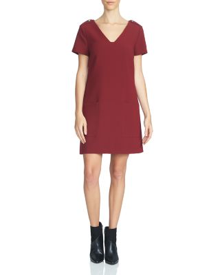 1.STATE Button Epaulette Shift Dress