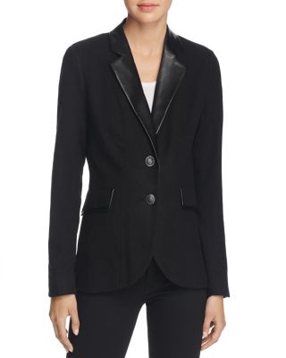 Foxcroft Faux Leather Trim Blazer