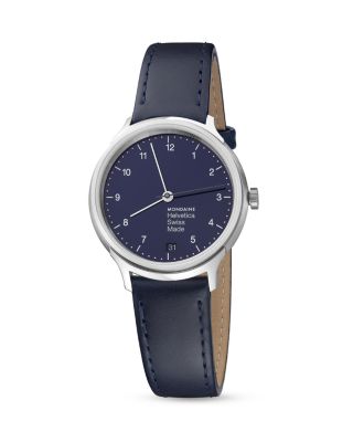 Mondaine Helvetica No. 1 Regular Bleu Marine Watch, 33mm