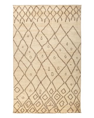 Solo Rugs Moroccan Area Rug - Beige Shifting Diamonds, 6' x 9'6