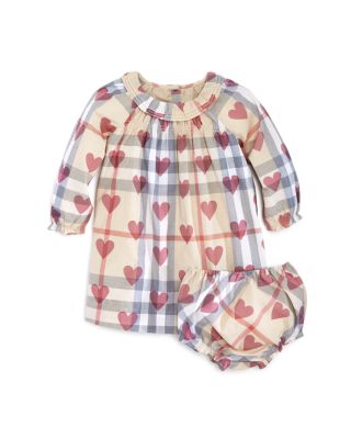 Burberry Infant Girls' Heart Print Check Dress & Bloomer Set - Sizes 3-24 Months