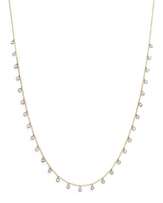 Meira T 14K White and Yellow Gold Diamond Bezel Dangle Necklace, 15