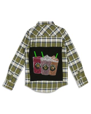 Butter Girls' Embellished Iced Coffee Flannel Shirt - Sizes S-XL