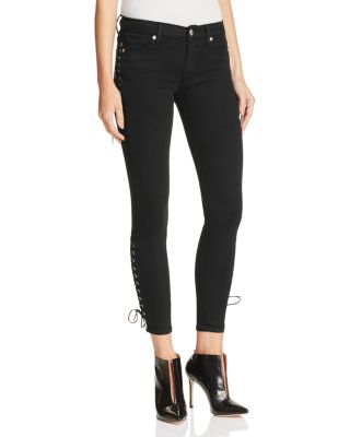 Hudson Suki Lace-Up Ankle Jeans in Black