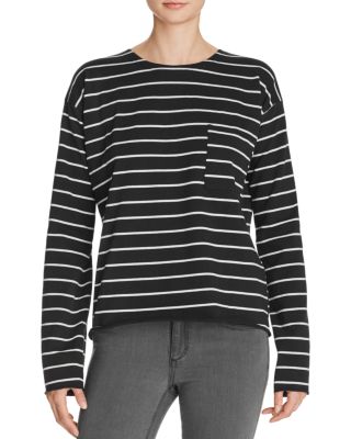 KNOT SISTERS Striped Pocket Tee