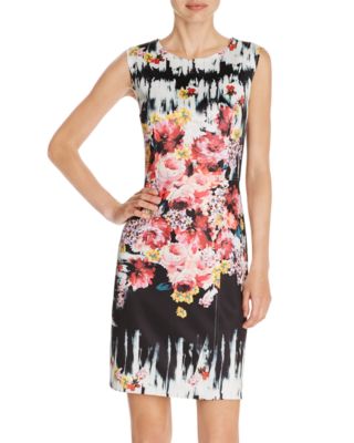 Betsey Johnson Mixed Print Scuba Sheath Dress