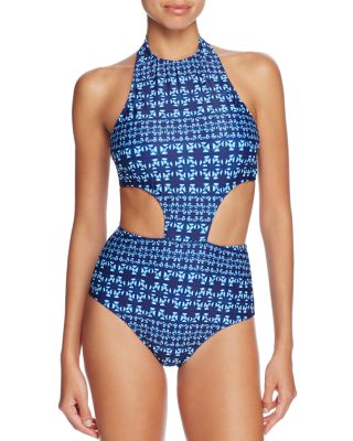 Shoshanna Graphic Sporty Monokini One Piece Swimsuit