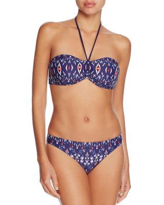 Shoshanna Cinch Bandeau Bikini Top & Classic Bikini Bottom