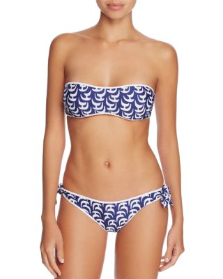 MILLY Sailboat Bandeau Bikini Top & Sailboat Side Tie Bikini Bottom