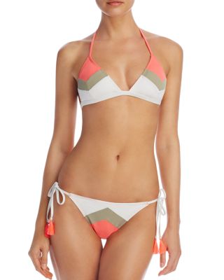 VINCE CAMUTO Camellia Chevron Stripe Triangle Bikini Top & Camellia Chevron Stripe String Side Tie Bikini Bottom