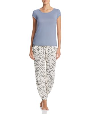 Calvin Klein Cap Sleeve Lounge Tee & Woven Viscose Pajama Pants