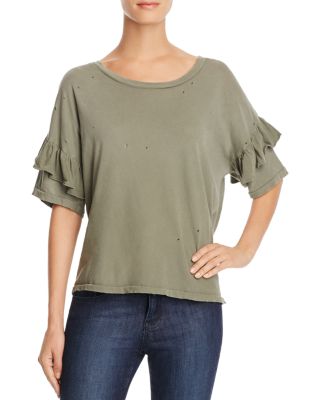 CURRENT ELLIOTT CURRENT/ELLIOTT THE RUFFLE ROADIE TEE,9003-0179