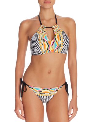 Trina Turk Brasilia High Neck Halter Bikini Top & Brasilia Side Tie Bikini Bottom