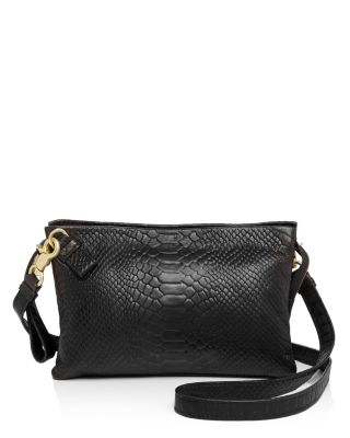 Foley and Corinna Cache Day Python-Embossed Crossbody