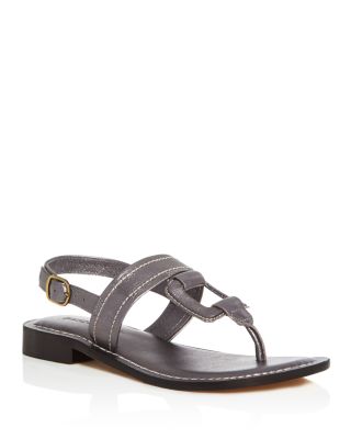 Bernardo Tegan Metallic T-Strap Slingback Sandals