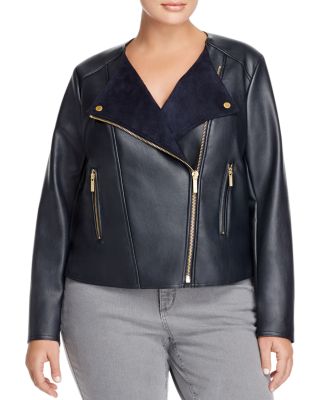 MICHAEL Michael Kors Bonded Faux Leather Jacket