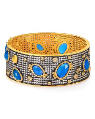 Freida Rothman Blue Agate Embellished Bangle