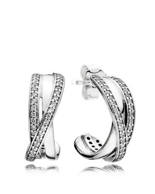 PANDORA Sterling Silver & Cubic Zirconia Timeless Hoop Earrings