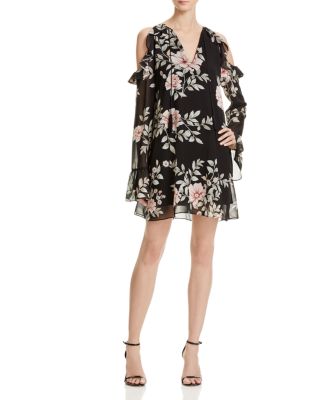 GUESS Luba Cold Shoulder Floral Dress