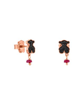 TOUS Jeweled Bear Stud Drop Earrings