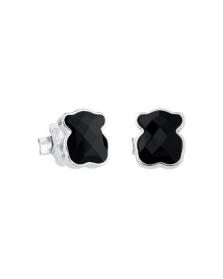 TOUS Black Onyx Bear Stud Earrings