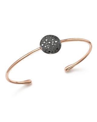 Pomellato Sabbia Cuff Bracelet with Black Diamonds in 18K Rose Gold