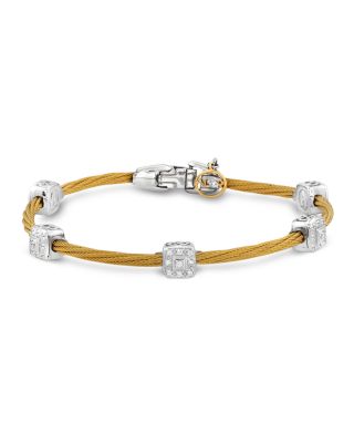 ALOR Diamond Stud Yellow Cable Bangle